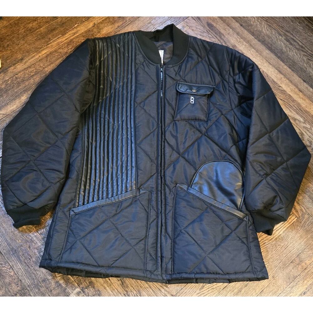VTG 80’S BOB ALLEN SHOOTING JACKET BLACK QUILTED MENS SIZE XL Made In USA